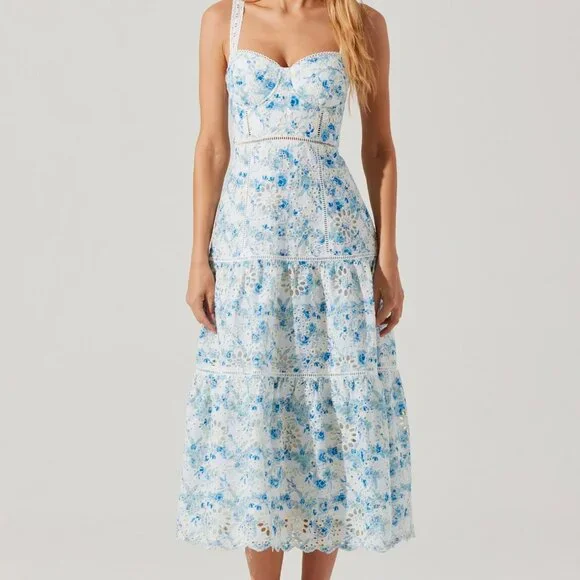 Pellagia Floral Eyelet Midi Dress - Picture 4 of 6